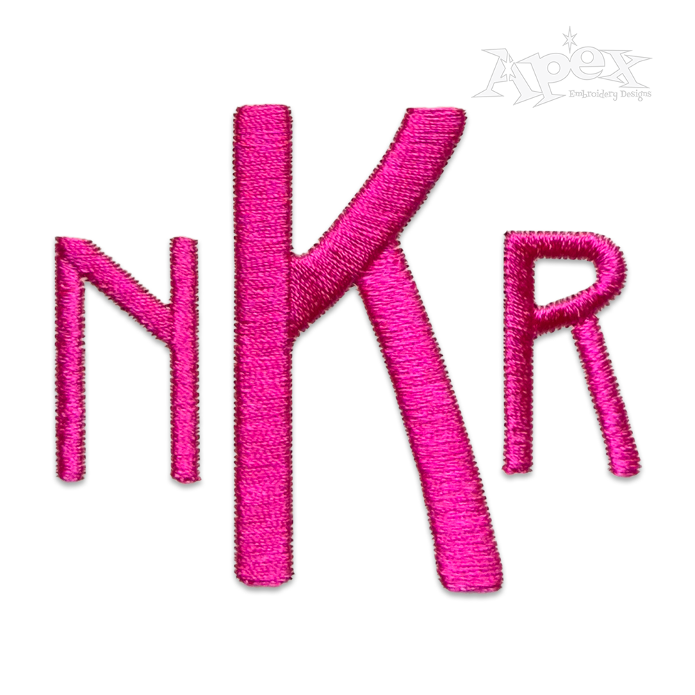 Apex Machine Embroidery Font Letters Design