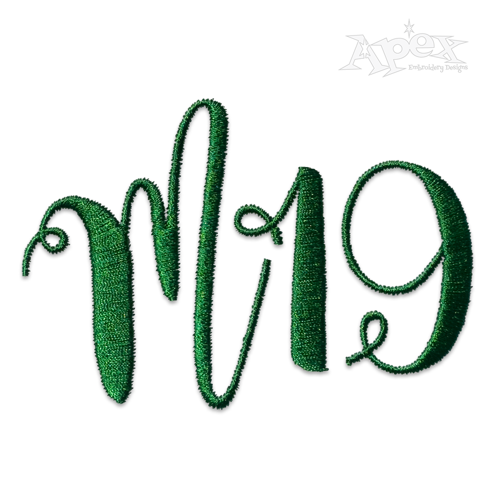 Sunshine Script Embroidery Font Set Letters