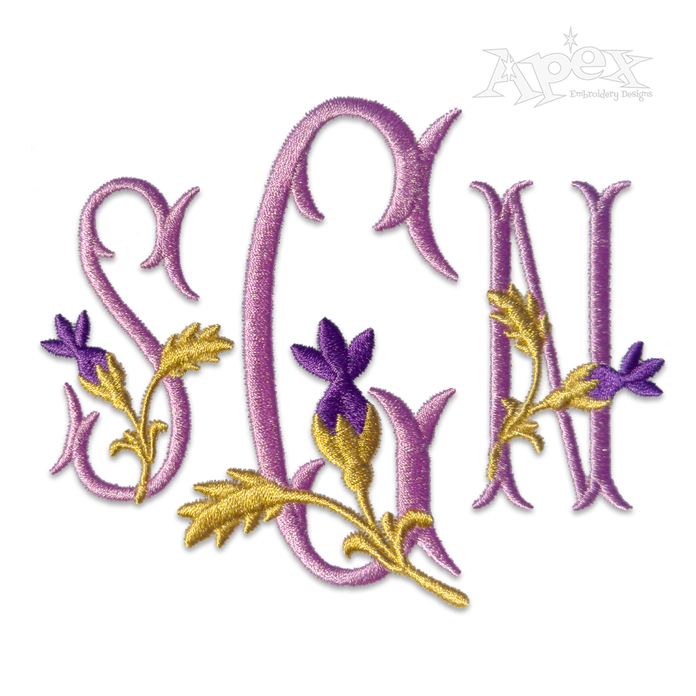 Rose Fishtail Machine Embroidery Font by Apex