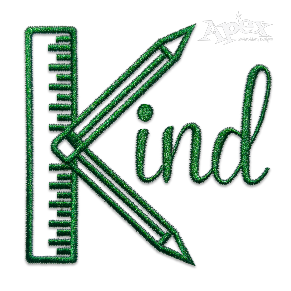 School Supplies Alphabet Machine Embroidery Fonts