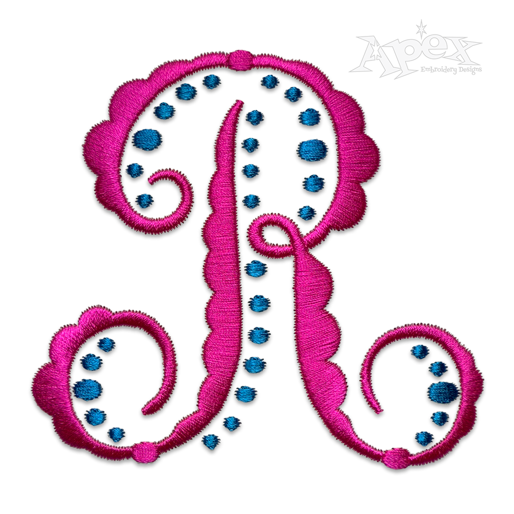 Gemma Scallop Dots Machine Embroidery Font