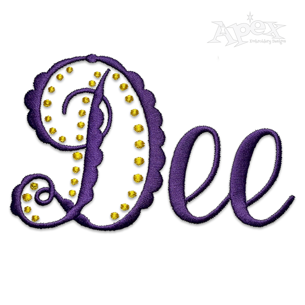 Gemma Scallop Dots Machine Embroidery Fonts