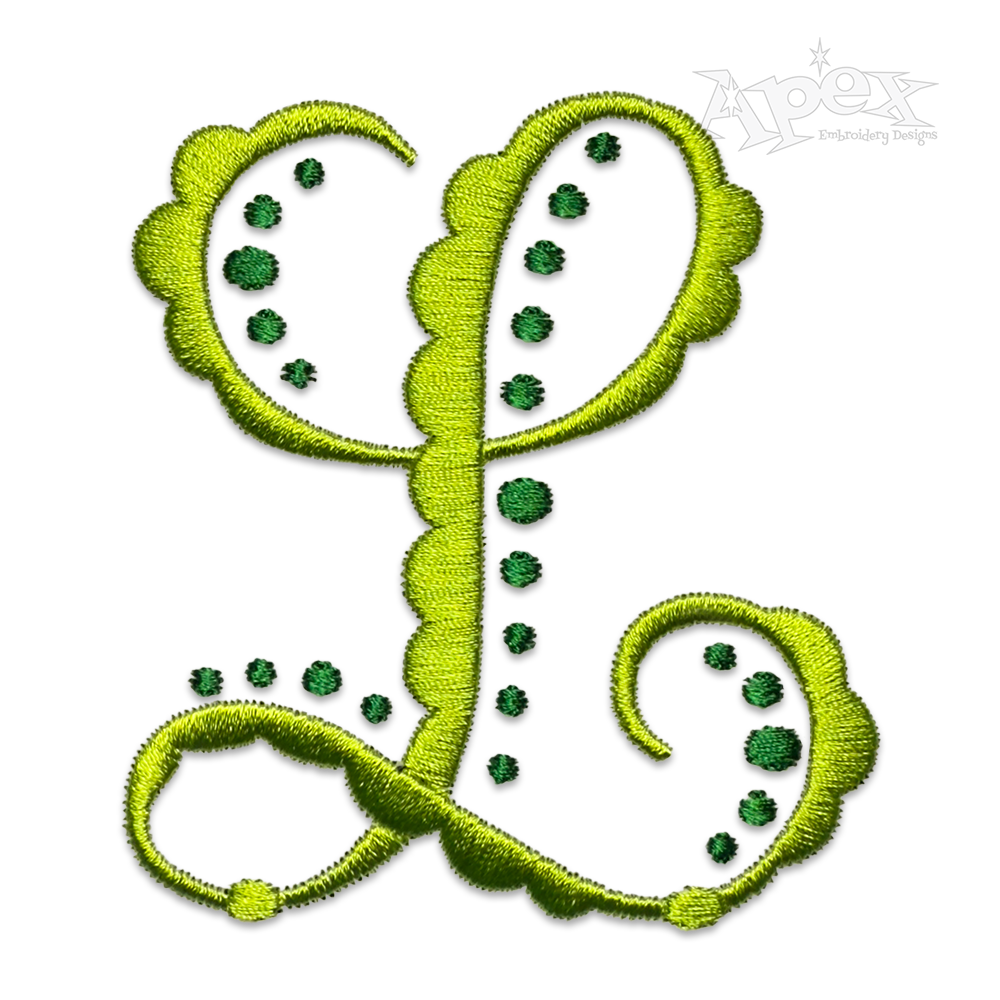 Gemma Scallop Dots Machine Embroidery Font by Apex Letters