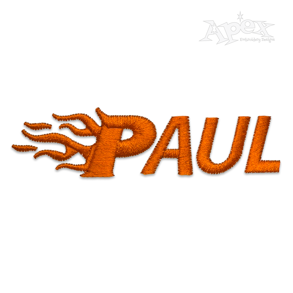 Fire Blaze Machine Embroidery Font by Apex