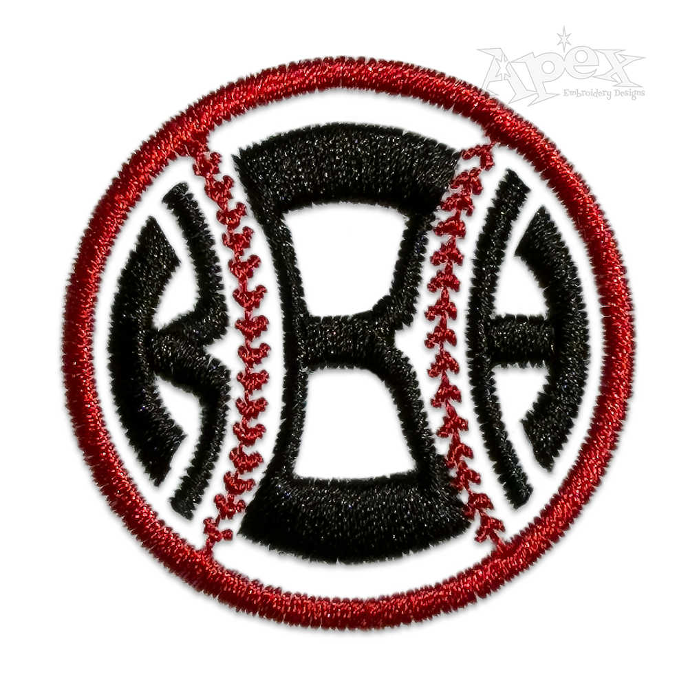 Round Baseball Monogram Machine Embroidery Font by Apex