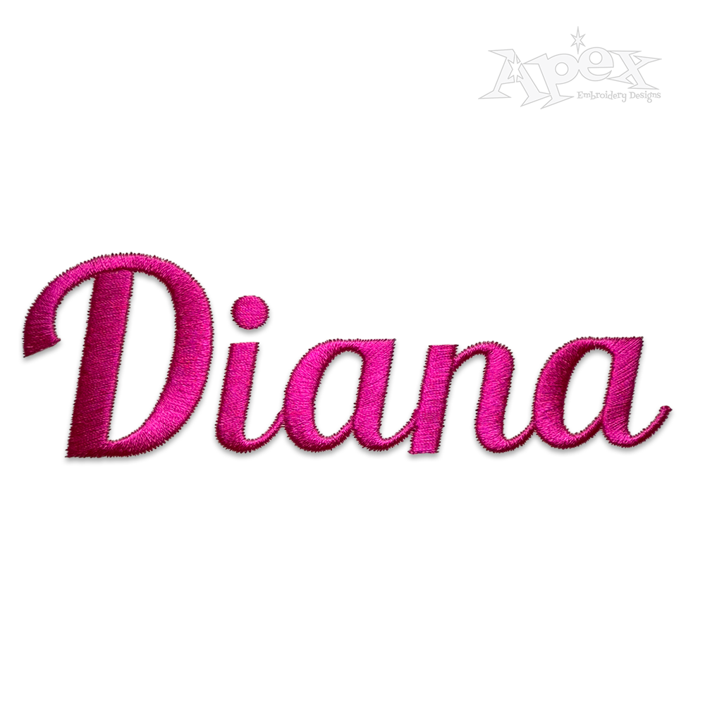 Mya Script Shadow Machine Embroidery Font Digitized by Apex