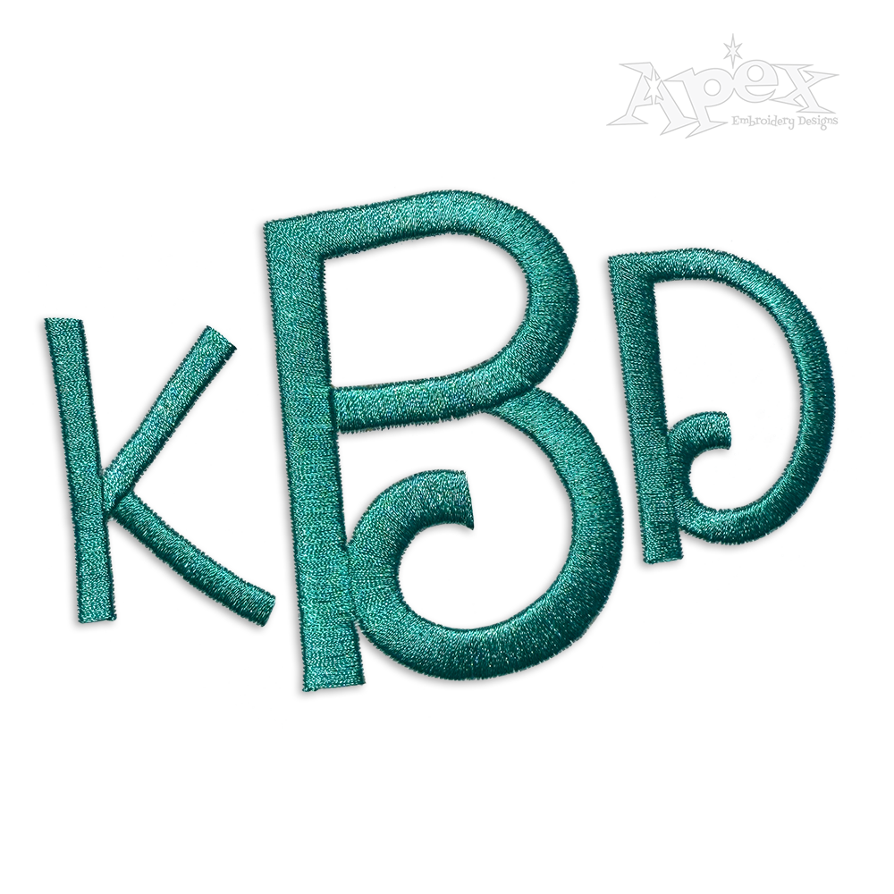 Django Machine Embroidery Font by Apex Designs Alphabet