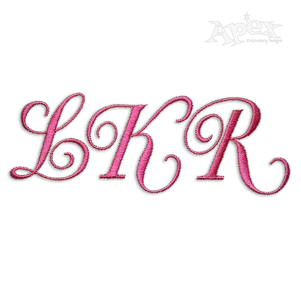 Script Curl Machine Embroidery Font by Apex Designs