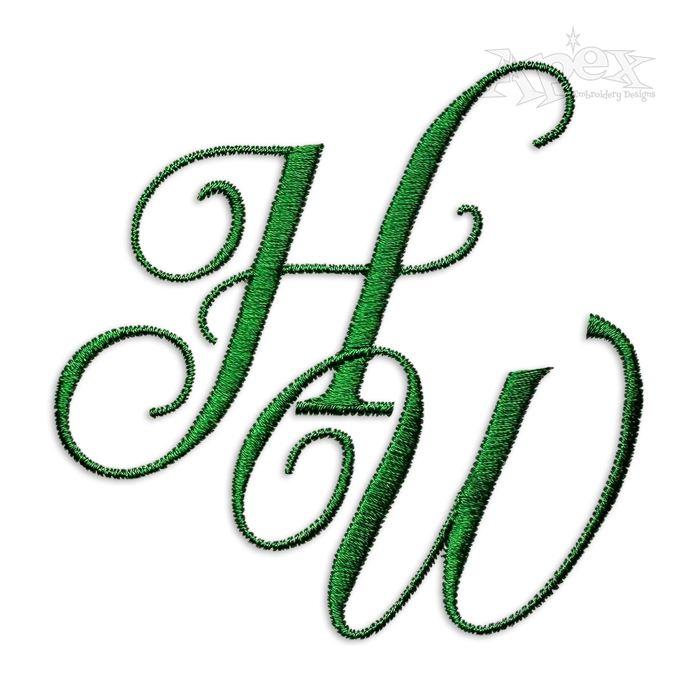 Script Curl Machine Embroidery Font by Apex Design