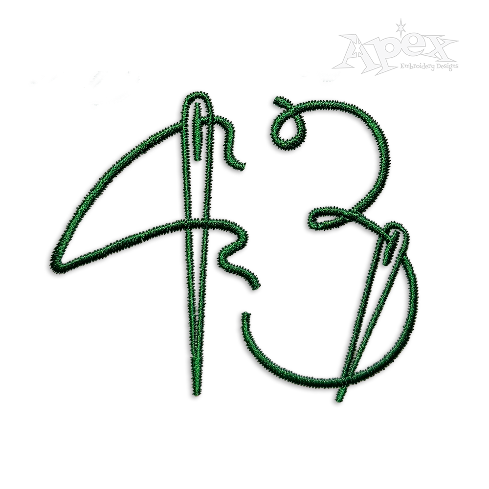 Needles Machine Monogram Embroidery Font by Apex Designs