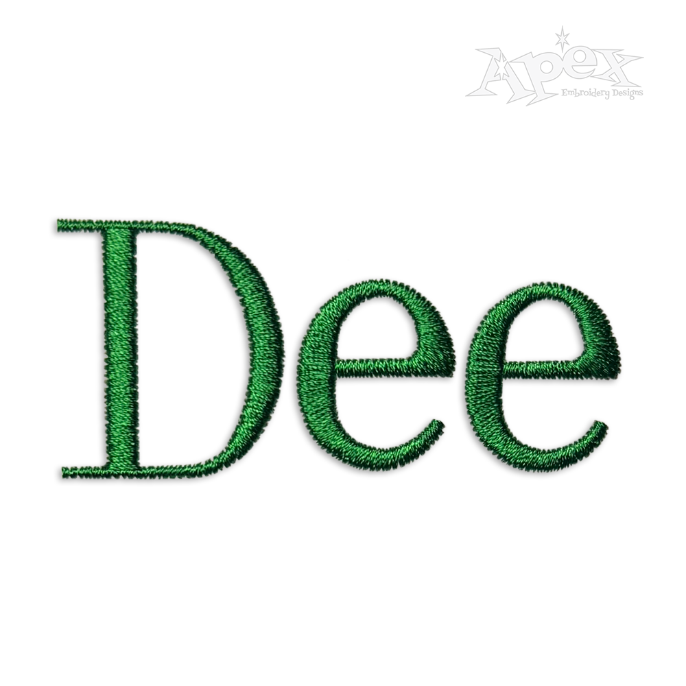 Times Embroidery Font by Apex Designs Letters
