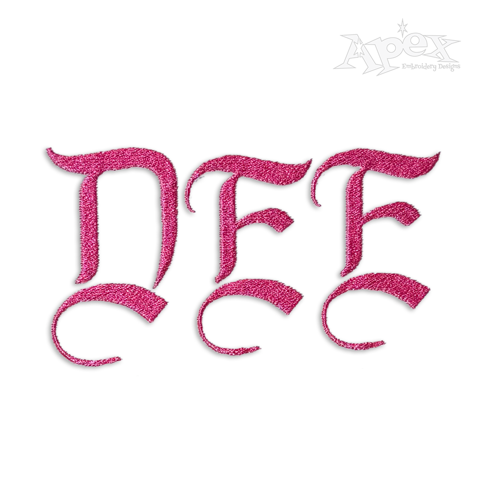 Gothic Age Machine Embroidery Font by Apex, image size:1000x1000