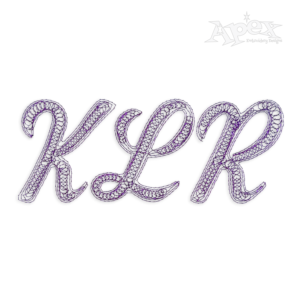 Lace Machine Embroidery Font by Apex