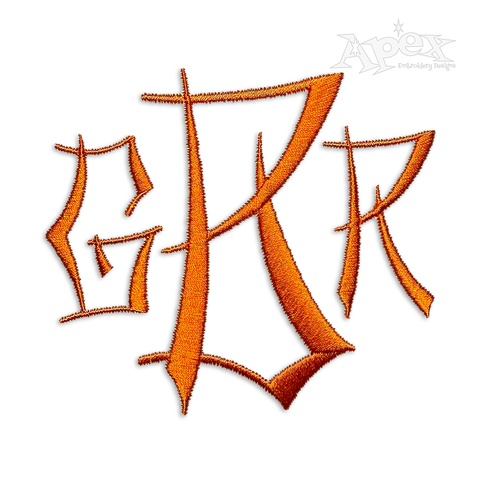 Japan Stick Machine Embroidery Font Alphabets by Apex Design Letters