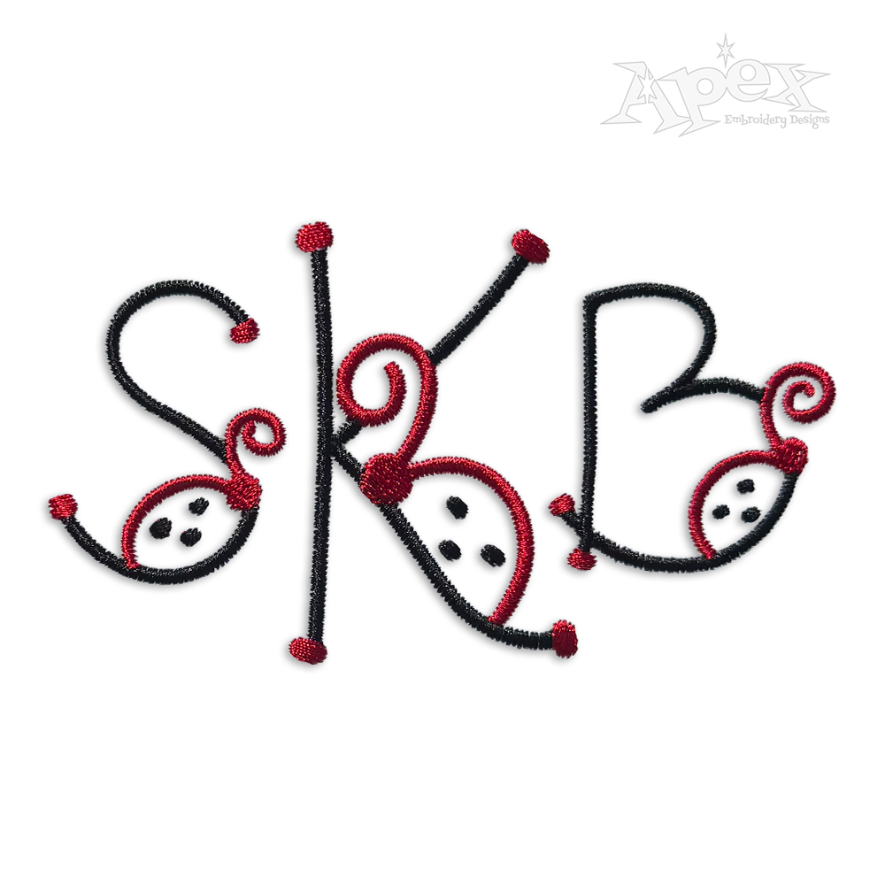 Ladybug Machine Embroidery Font by Apex Designs