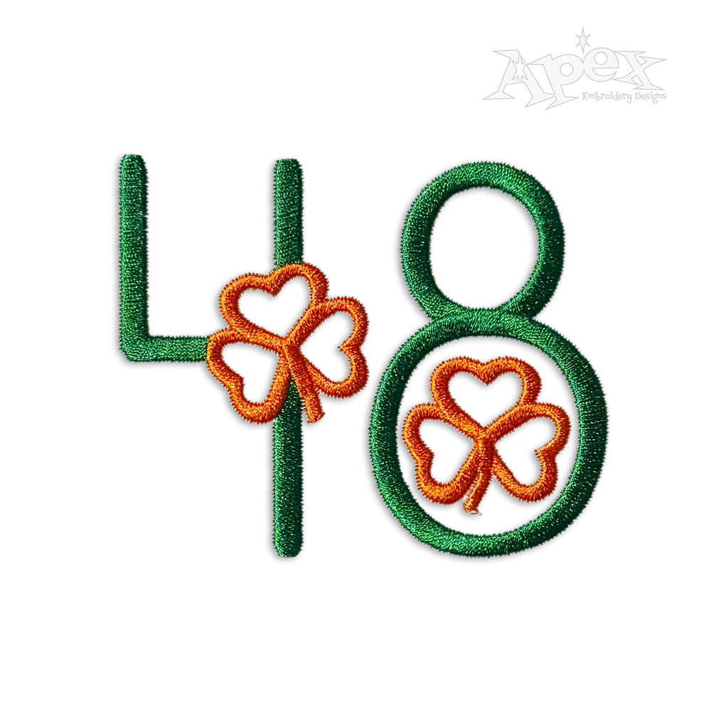 St. Patrick's Day Shamrock Clover Machine Embroidery Font Apex Design
