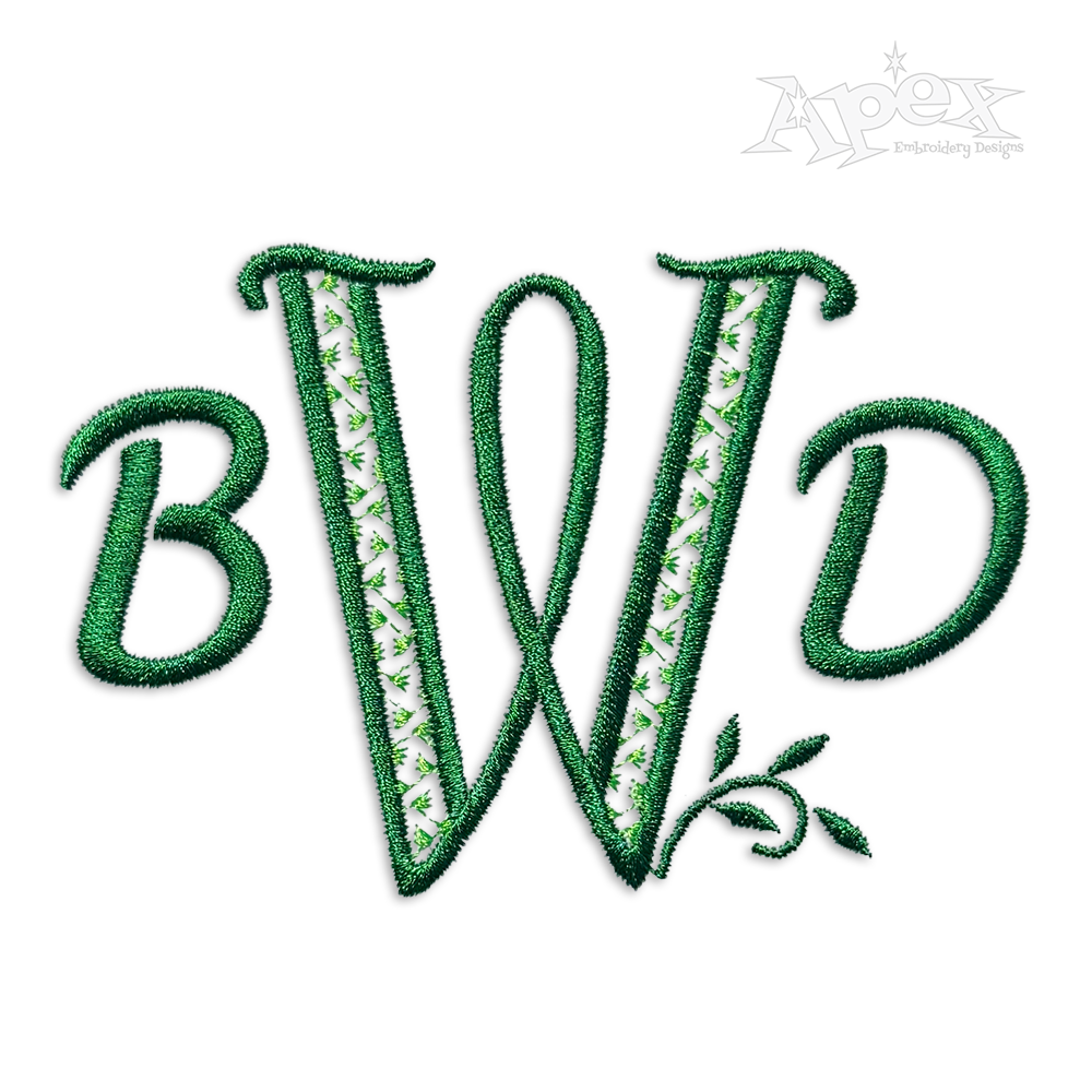 Tree Machine Embroidery Fonts by Apex