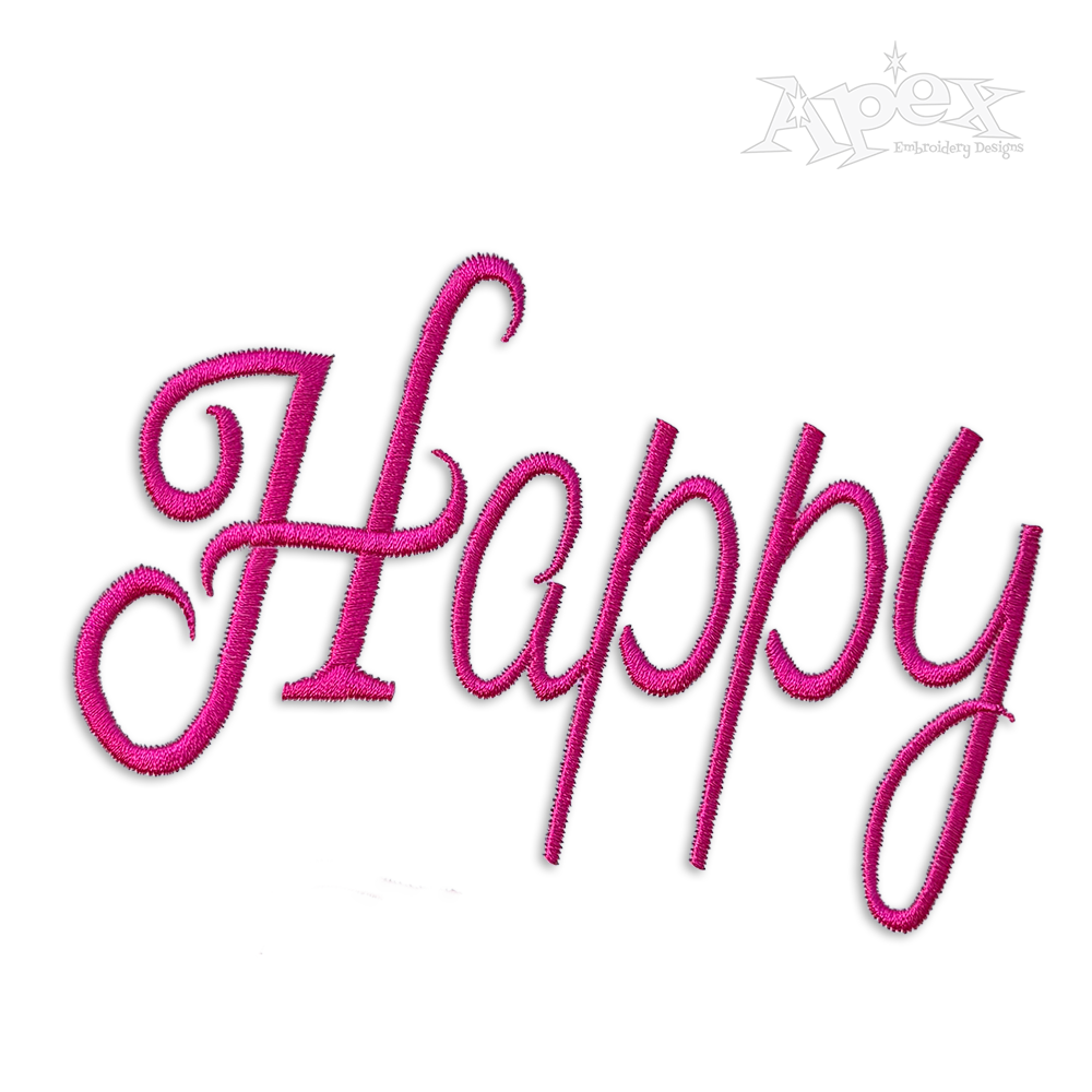 Fancy Script Machine Embroidery Fonts by Apex Designs Lettering