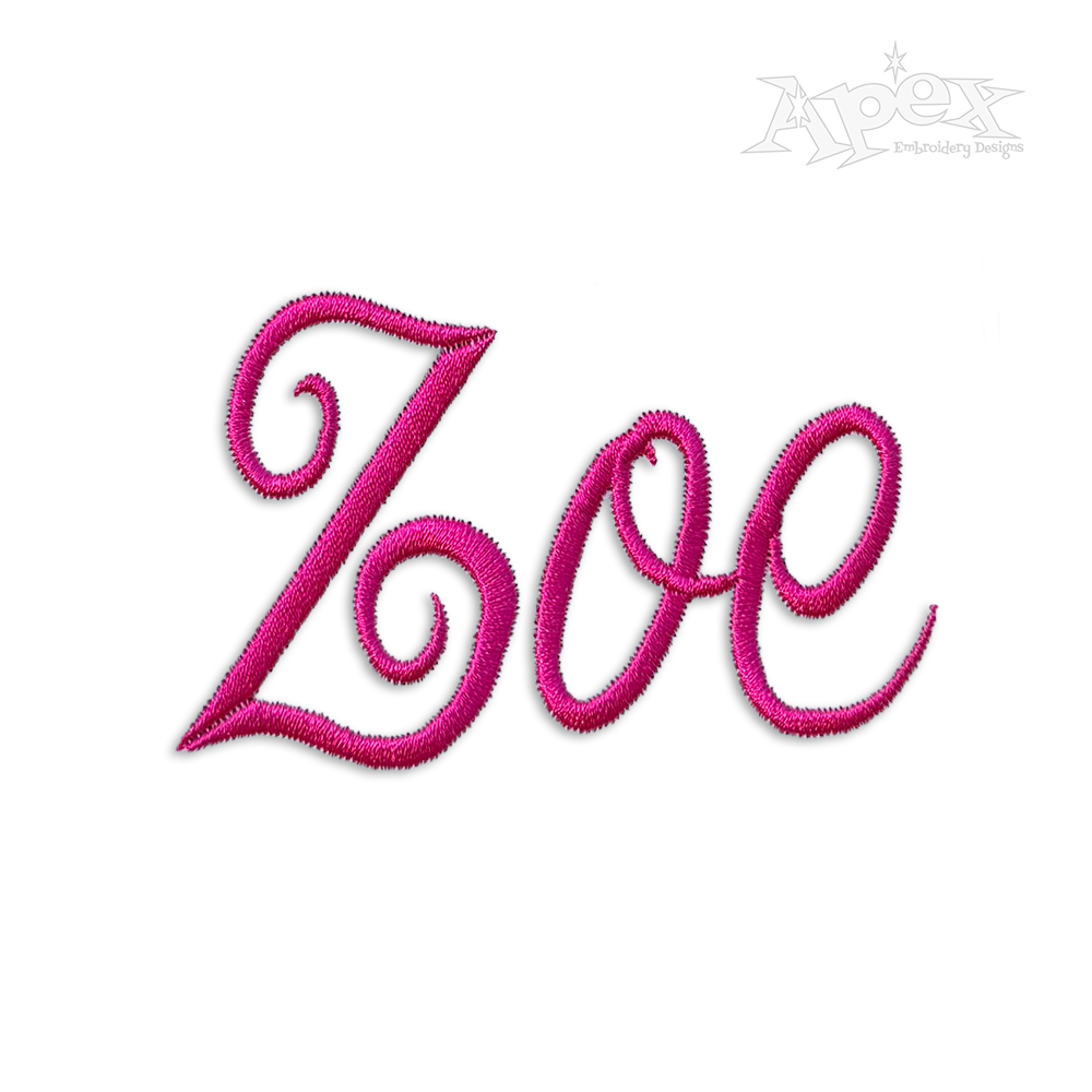 Fancy Script Machine Embroidery Fonts by Apex Designs Letters