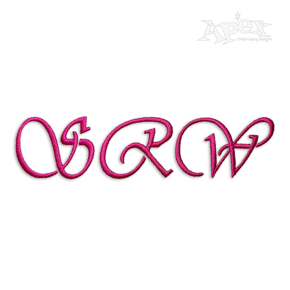 Modern Calligraphy Machine Embroidery Font by Apex Design Lettering