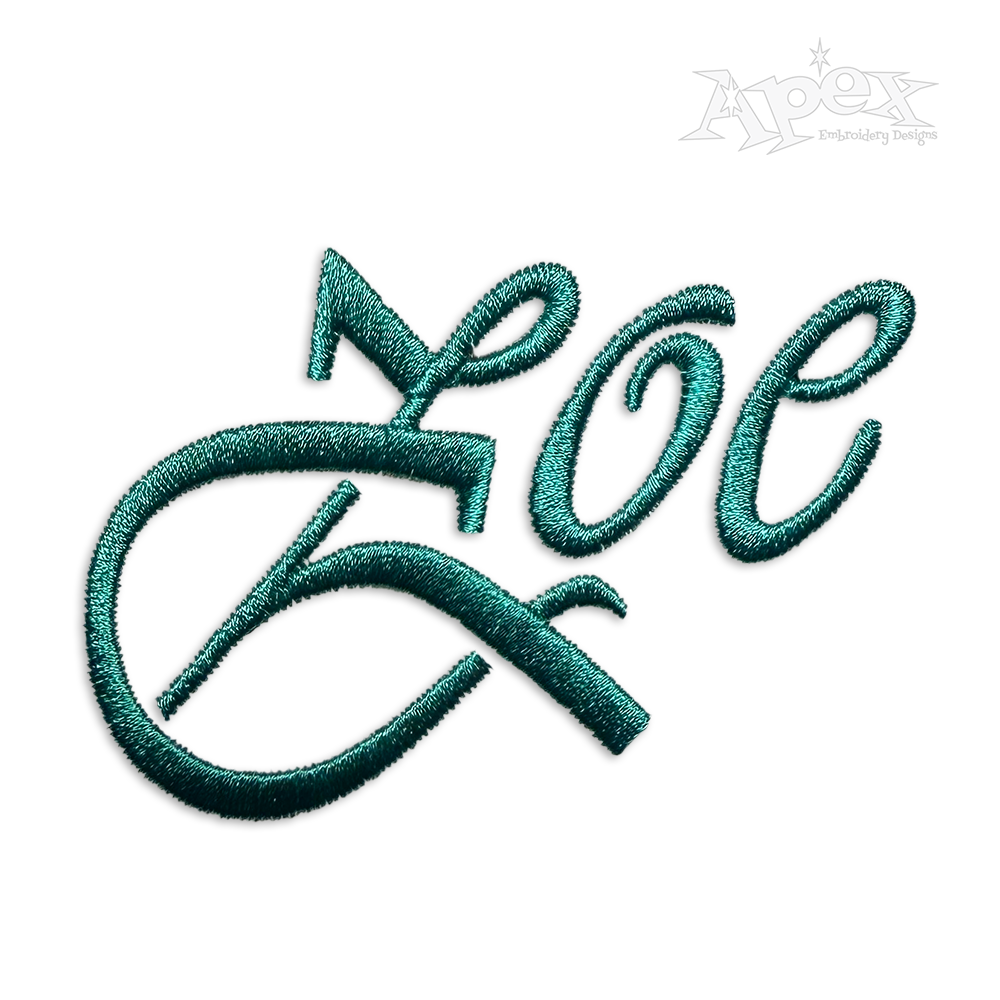 Modern Calligraphy Machine Embroidery Font by Apex Design Letters