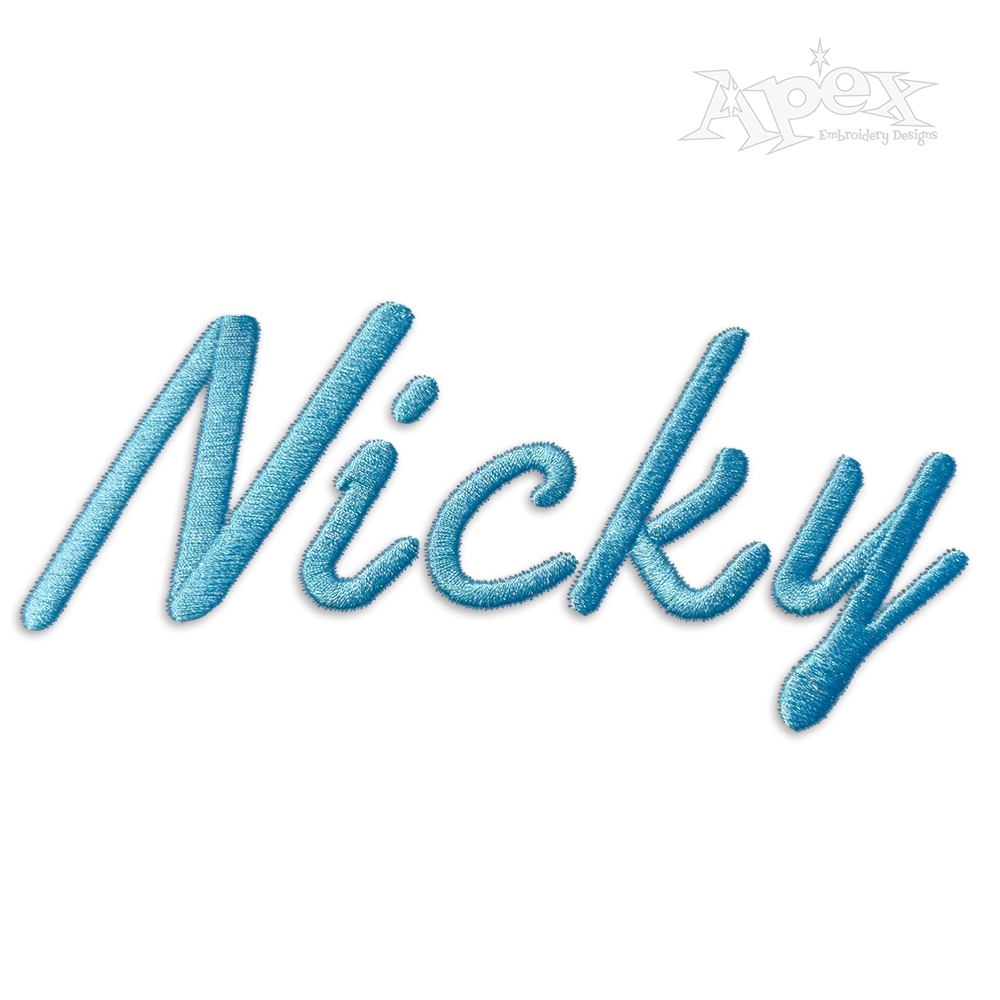 Athletic Bold Script Machine Embroidery Font - Apex