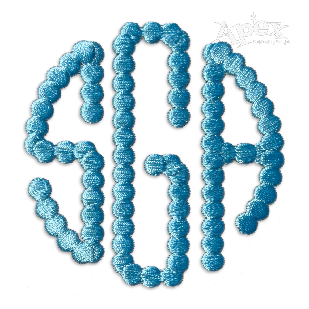 Dottie Bead Circle Monogram Embroidery Font Set