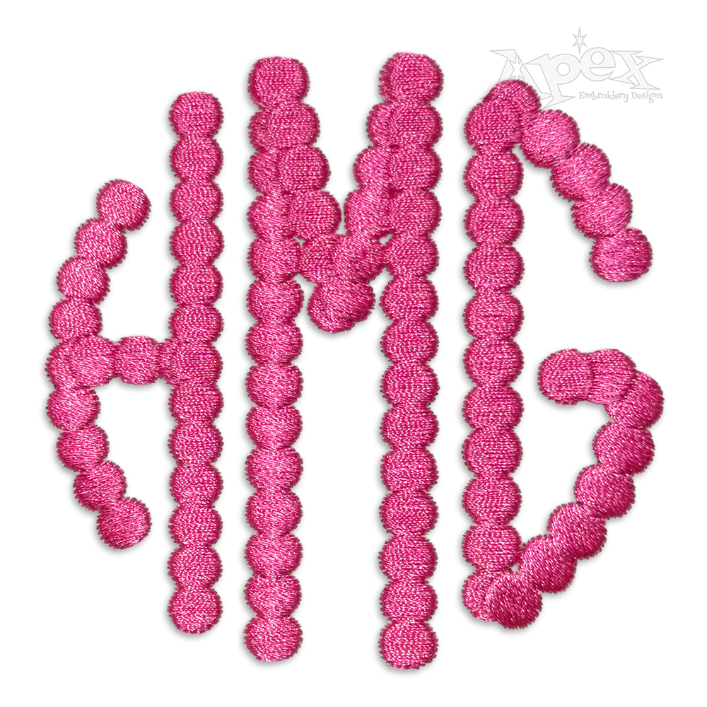 Dottie Bead Circle Monogram Embroidery Fonts