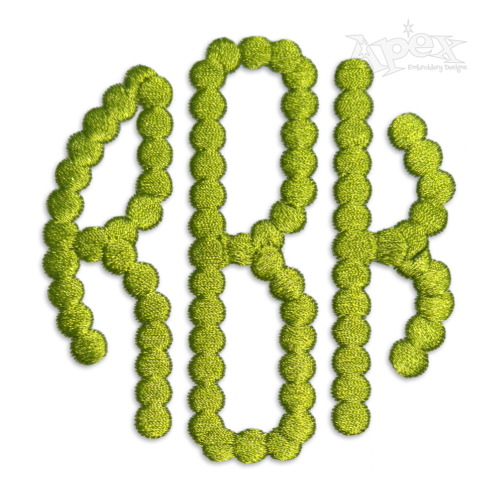 Dottie Bead Circle Monogram Embroidery Font