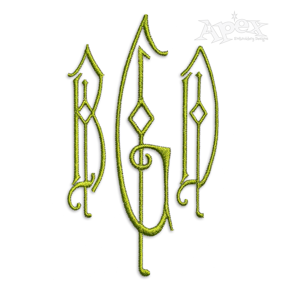 Delilah Monogram Machine Embroidery Font by Apex