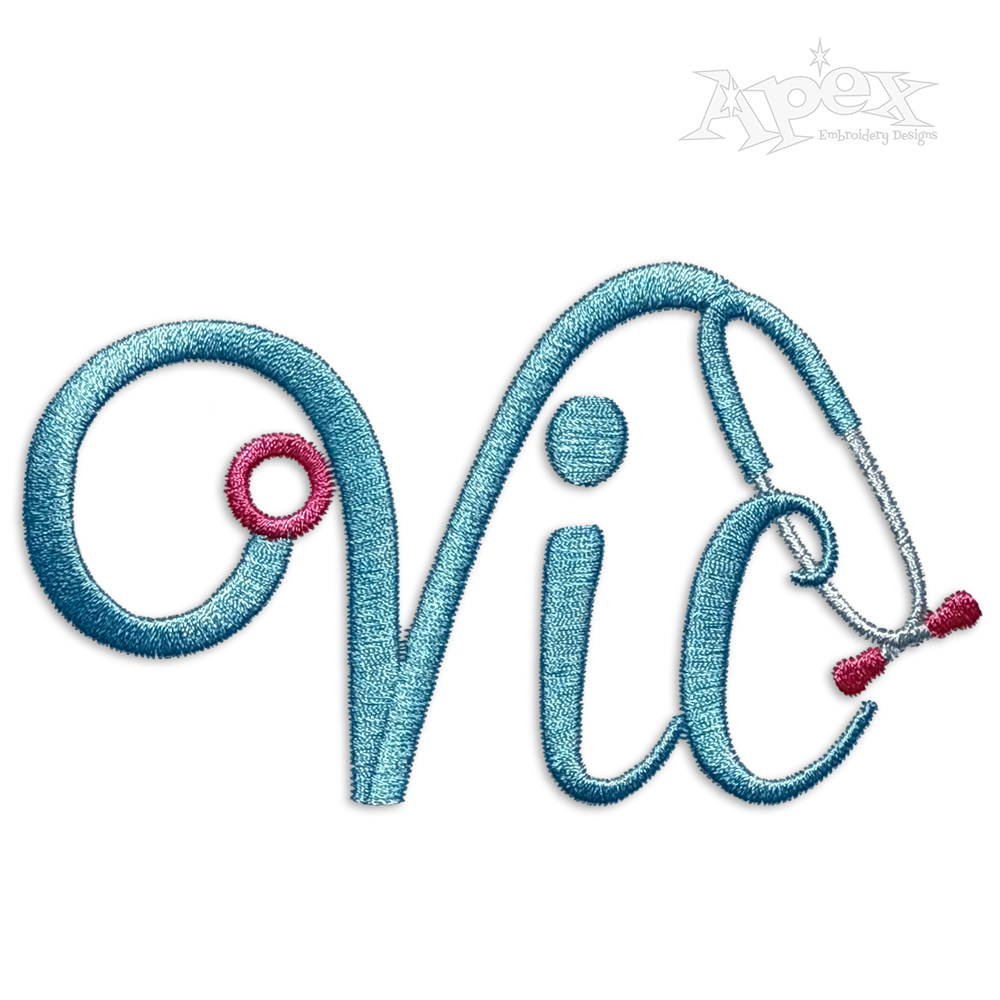Stethoscope Nurse Doctor Machine Embroidery Fonts