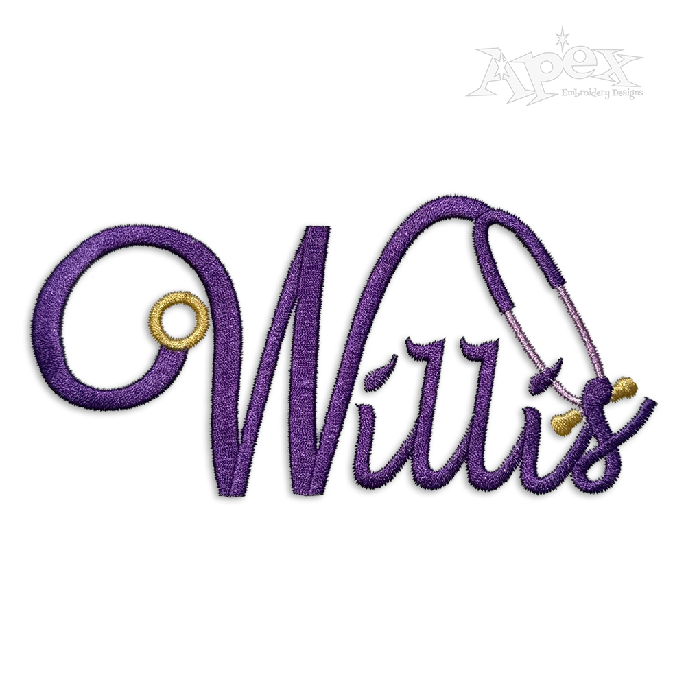 Stethoscope Nurse Doctor Machine Embroidery Font by Apex