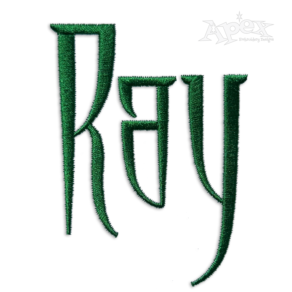 Dagger Machine Embroidery Alphabet Font Design by Apex