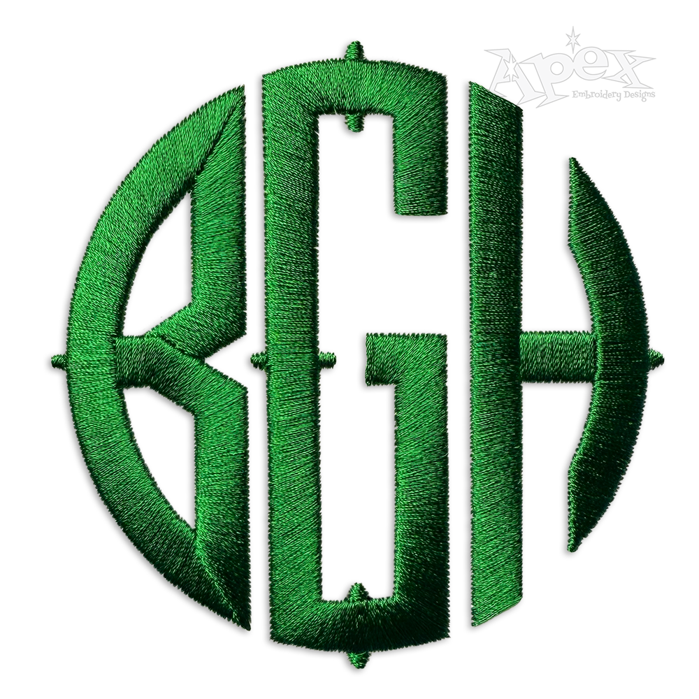 Western Circle Monogram Machine Embroidery Font by Apex