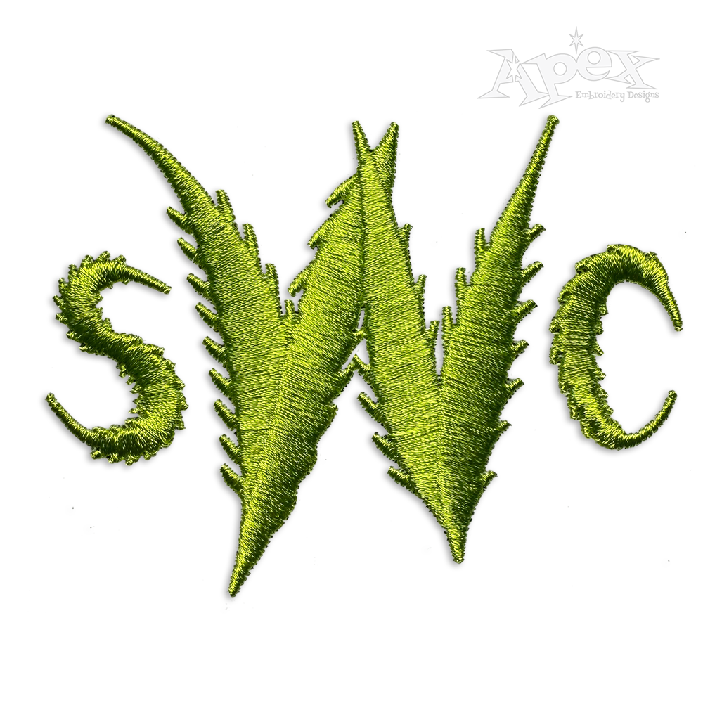 Leaf Machine Embroidery Font by Apex Embroidery