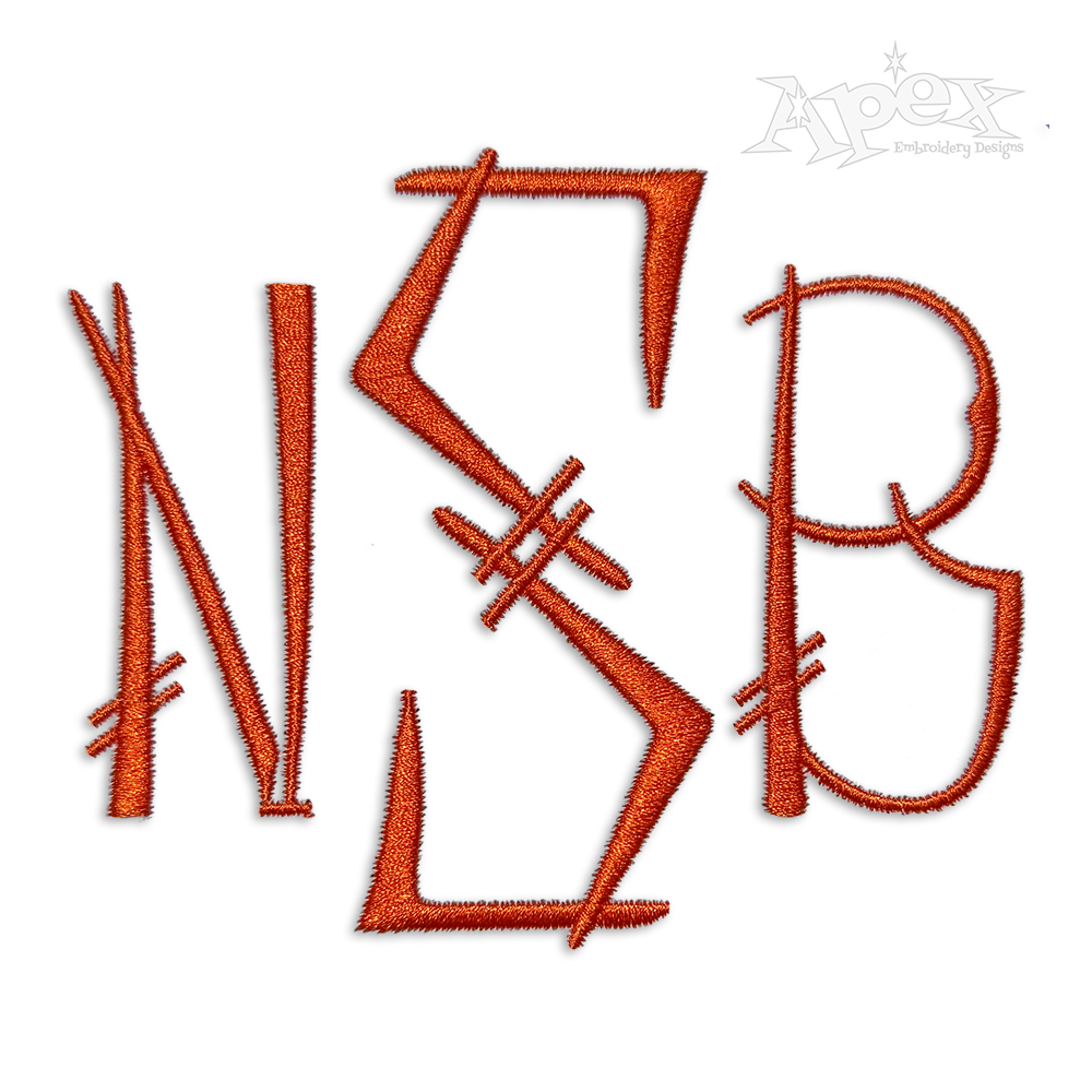 Chopstick Chinese Stick Machine Embroidery Font by Apex