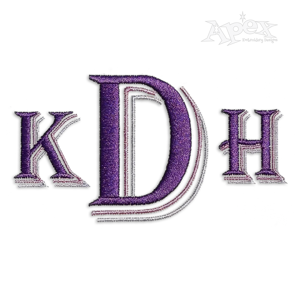 Shadow Machine Machine Embroidery Font by Apex