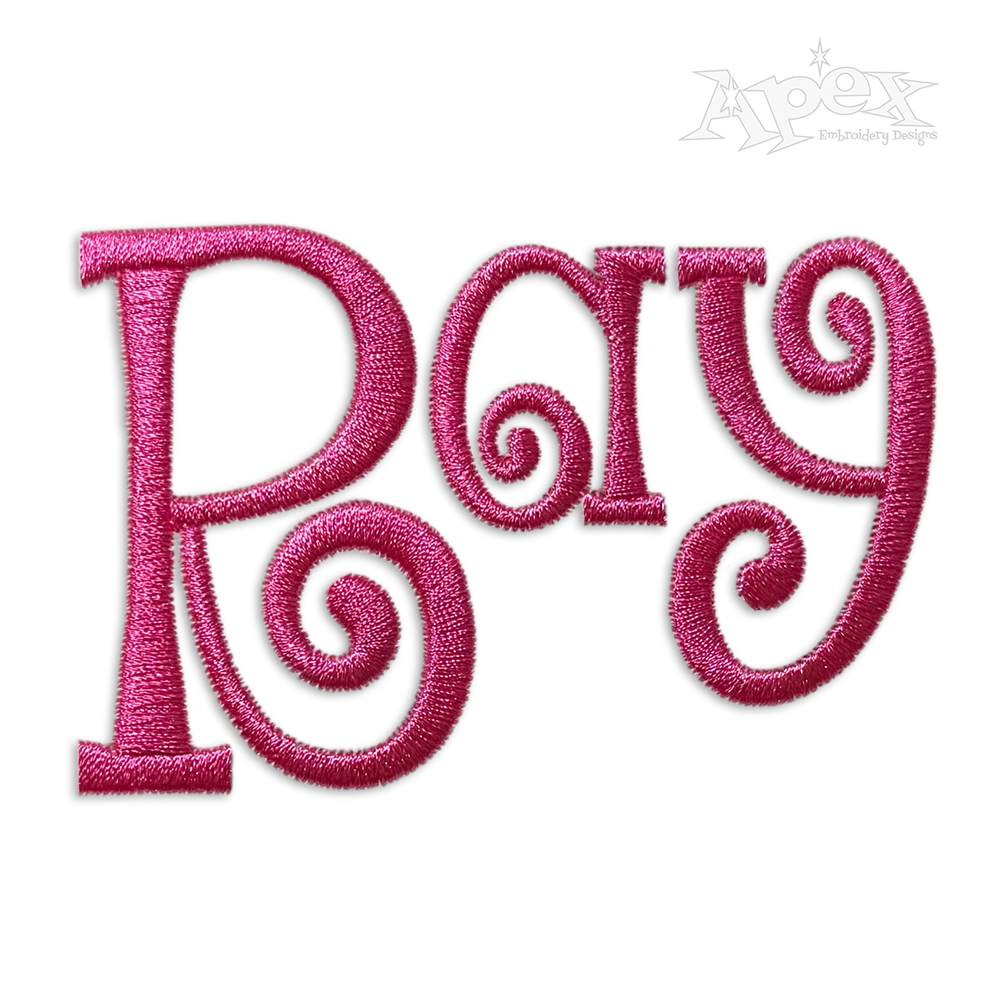 Vida Curlz Machine Embroidery Fonts