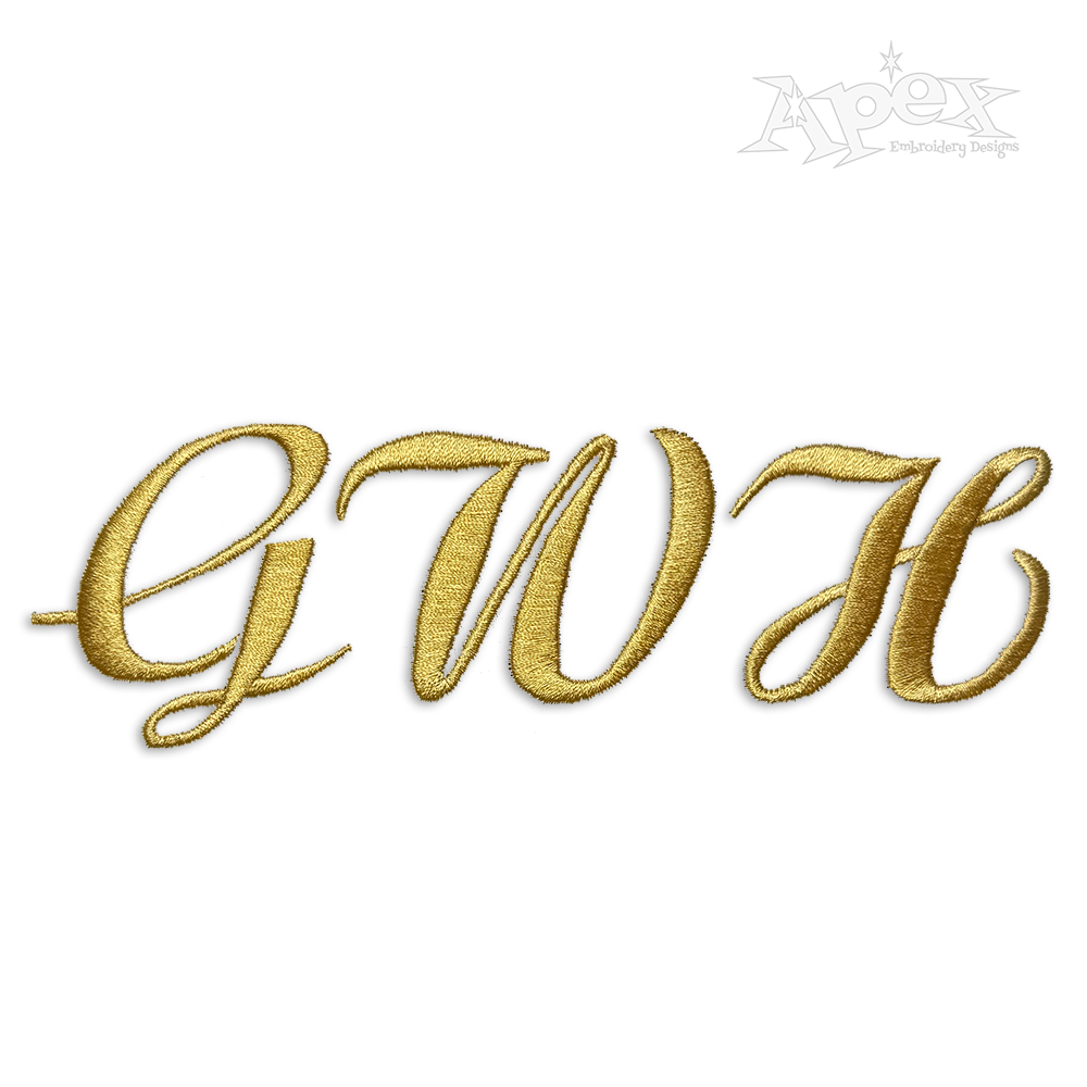 Script Style Machine Embroidery Font by Apex Designs