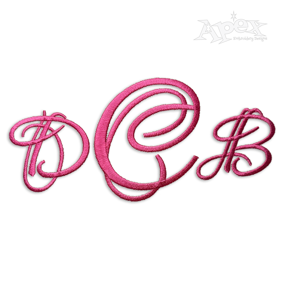 Regal Machine Embroidery Font by Apex Designs Letters