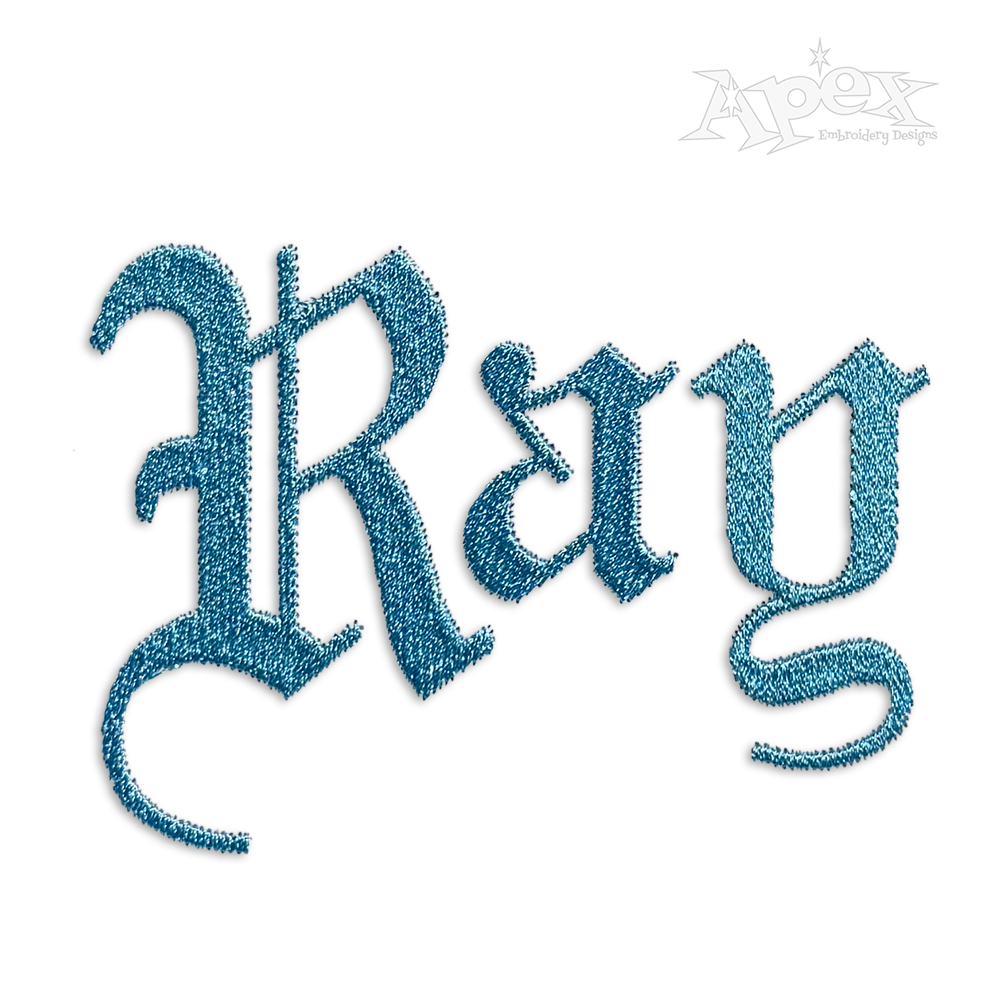 Gothic Fill Machine Embroidery Font by Apex