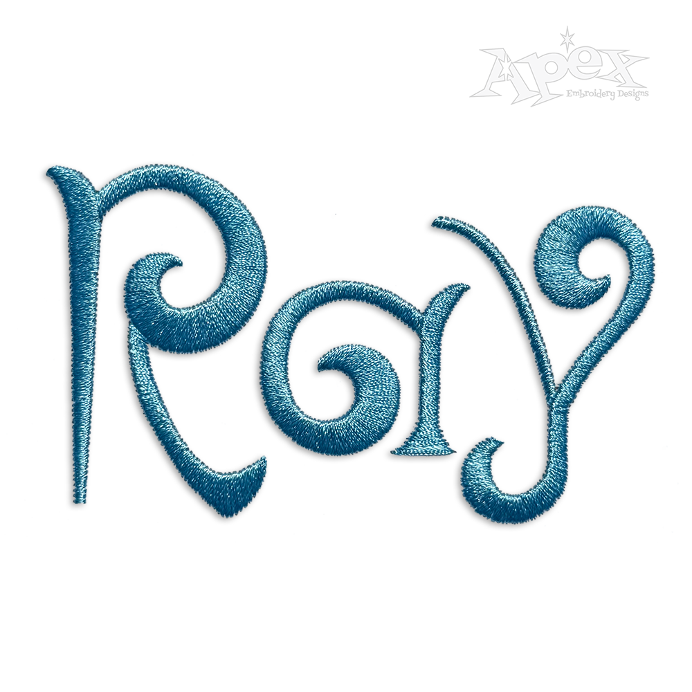 Beach Waves Ocean Curlz Machine Embroidery Font by Apex