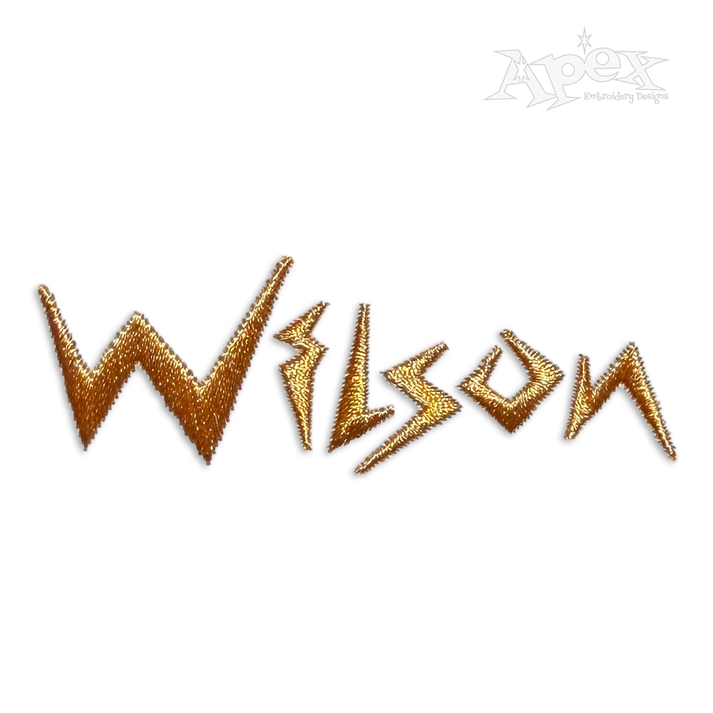 Electric Bolt Of Lightning Machine Embroidery Font by Apex Designs