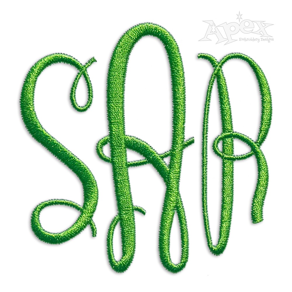 Royal Circle Embroidery Font by Apex by Lettering