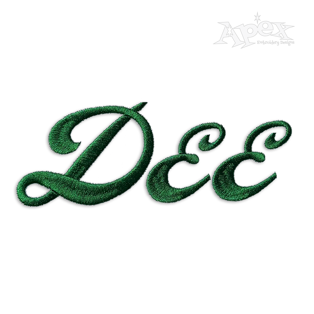 Ball Park Machine Embroidery Font by Apex Designs Letters