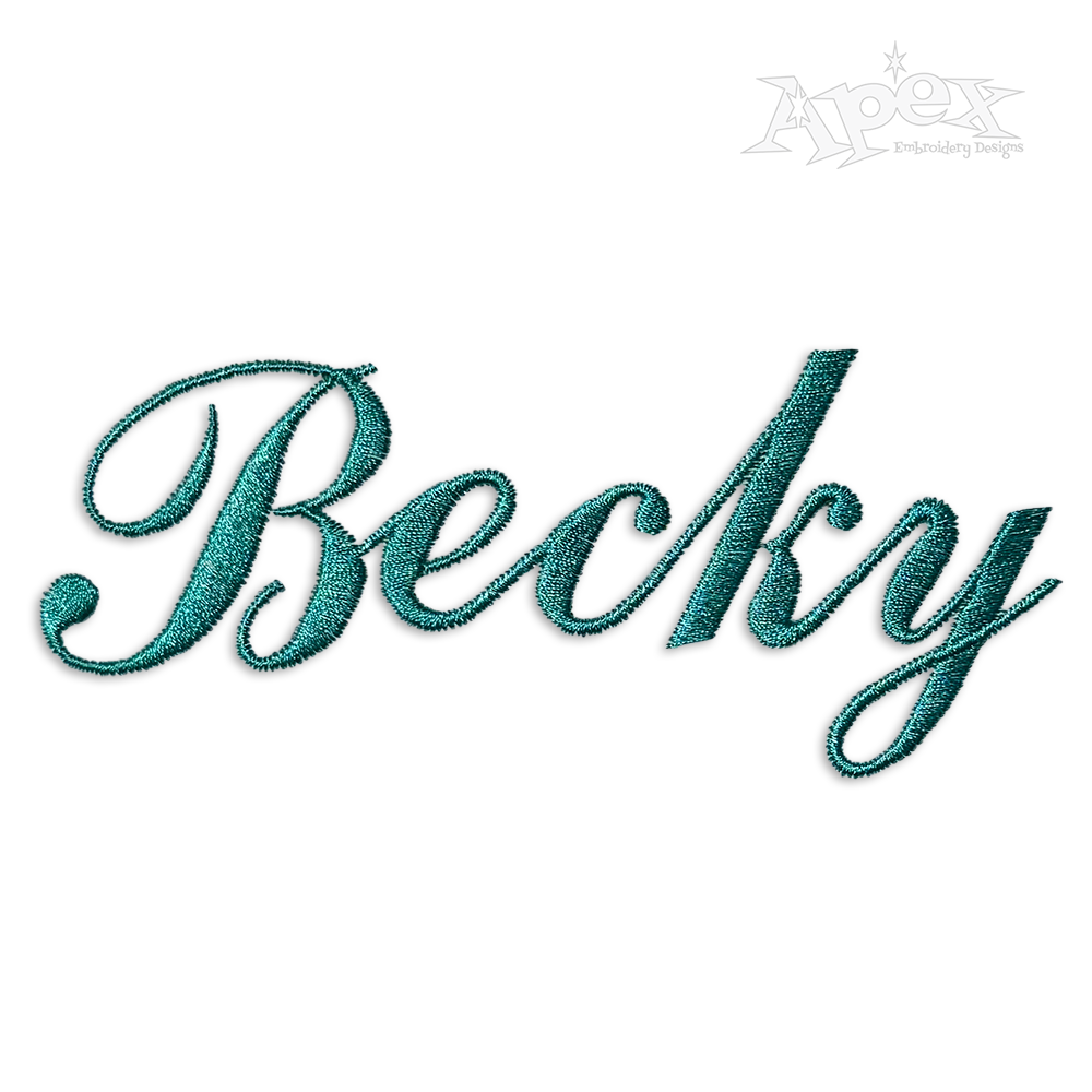 True Script Machine Embroidery Font by Apex Design Lettering