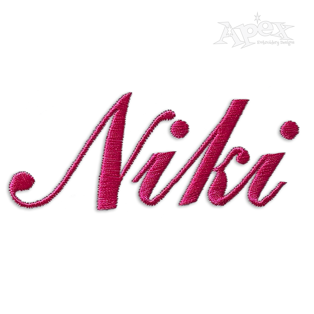 True Script Machine Embroidery Font by Apex Designs