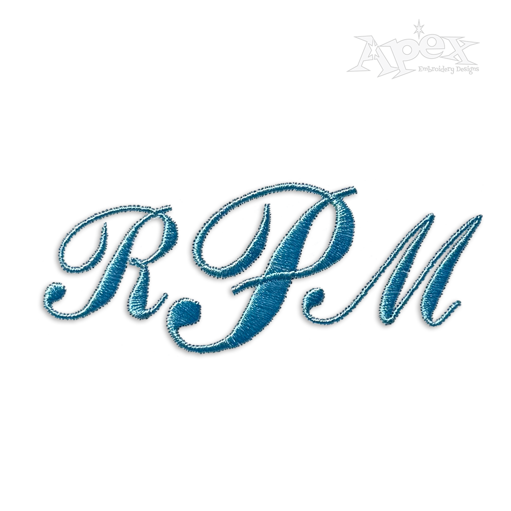 True Script Machine Embroidery Font by Apex Design