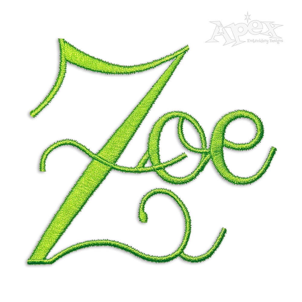 Clip Script Machine Embroidery Font by Apex Design Letters