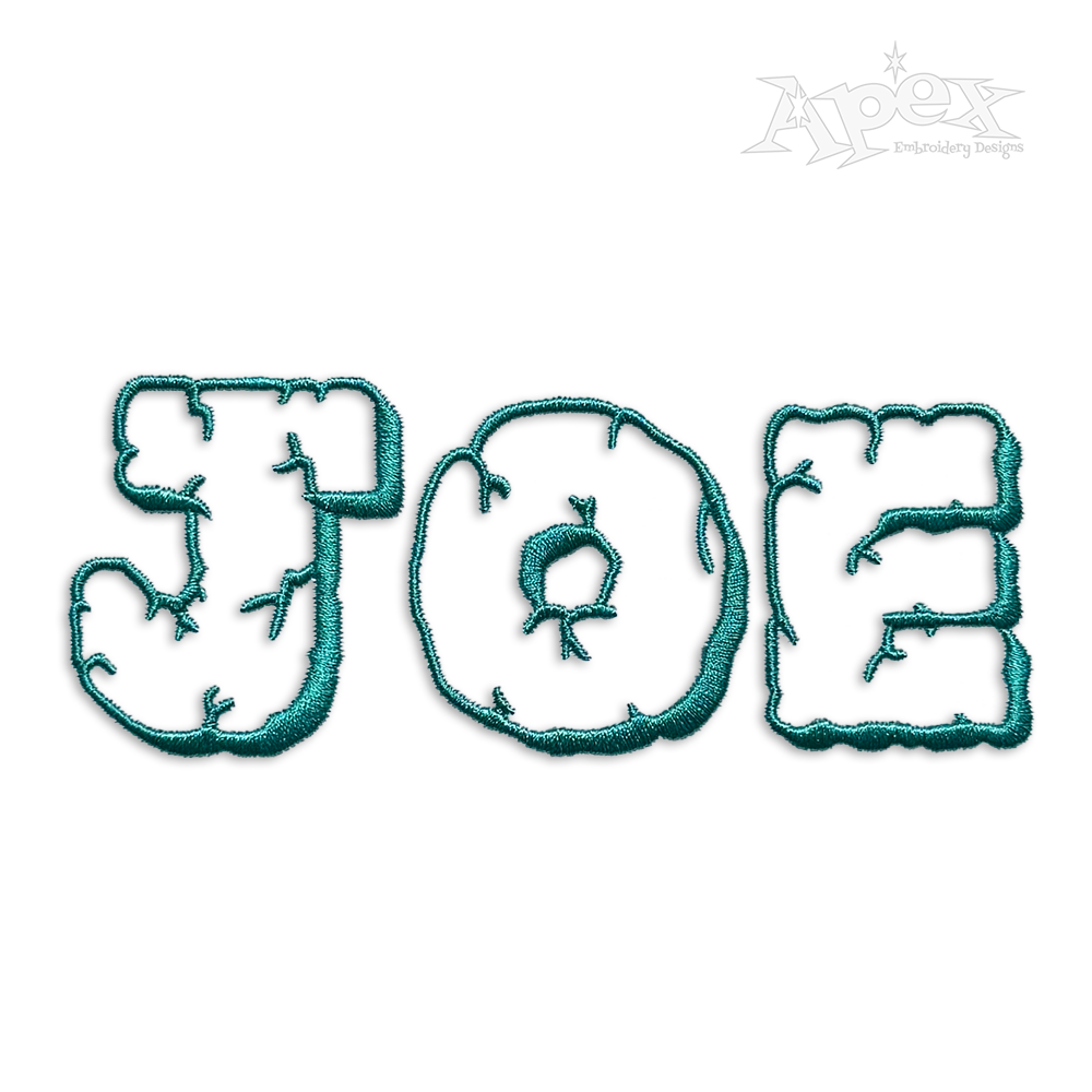 Man Cave Applique Machine Embroidery Font by Apex Designs Letters